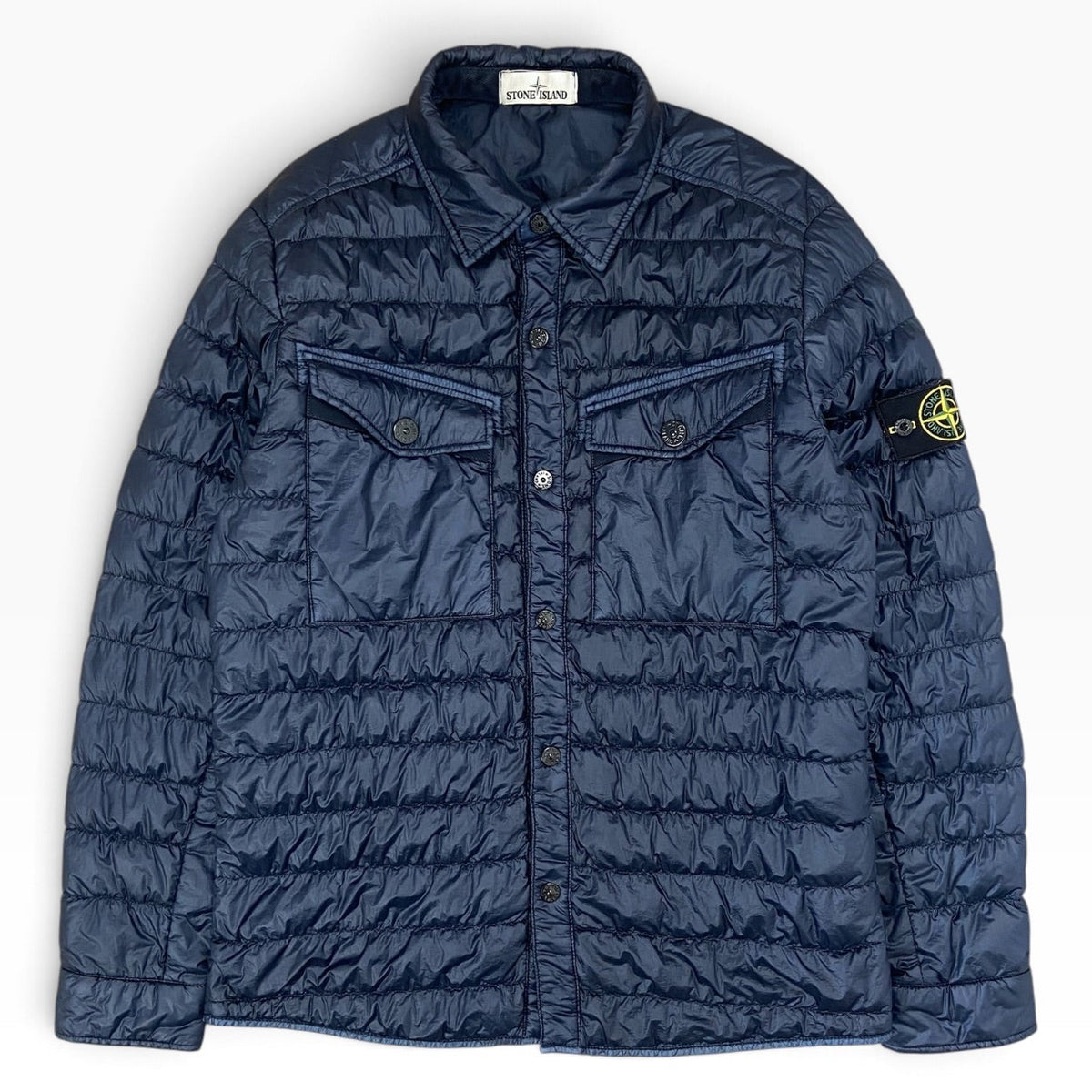 Stone Island Dyed Micro Yarn Down Overshirt - (L)
